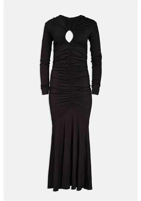 Long Mermaid Dress with All-Over Ruching in Stretch Viscose - Weili Zheng WEILI ZHENG |  | F25DL09B204